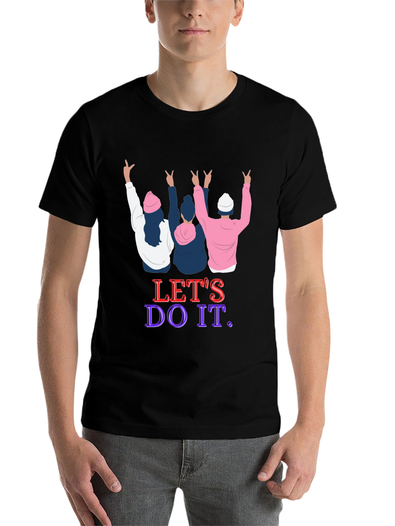 Black Let's Do It Graphic Tee view 7