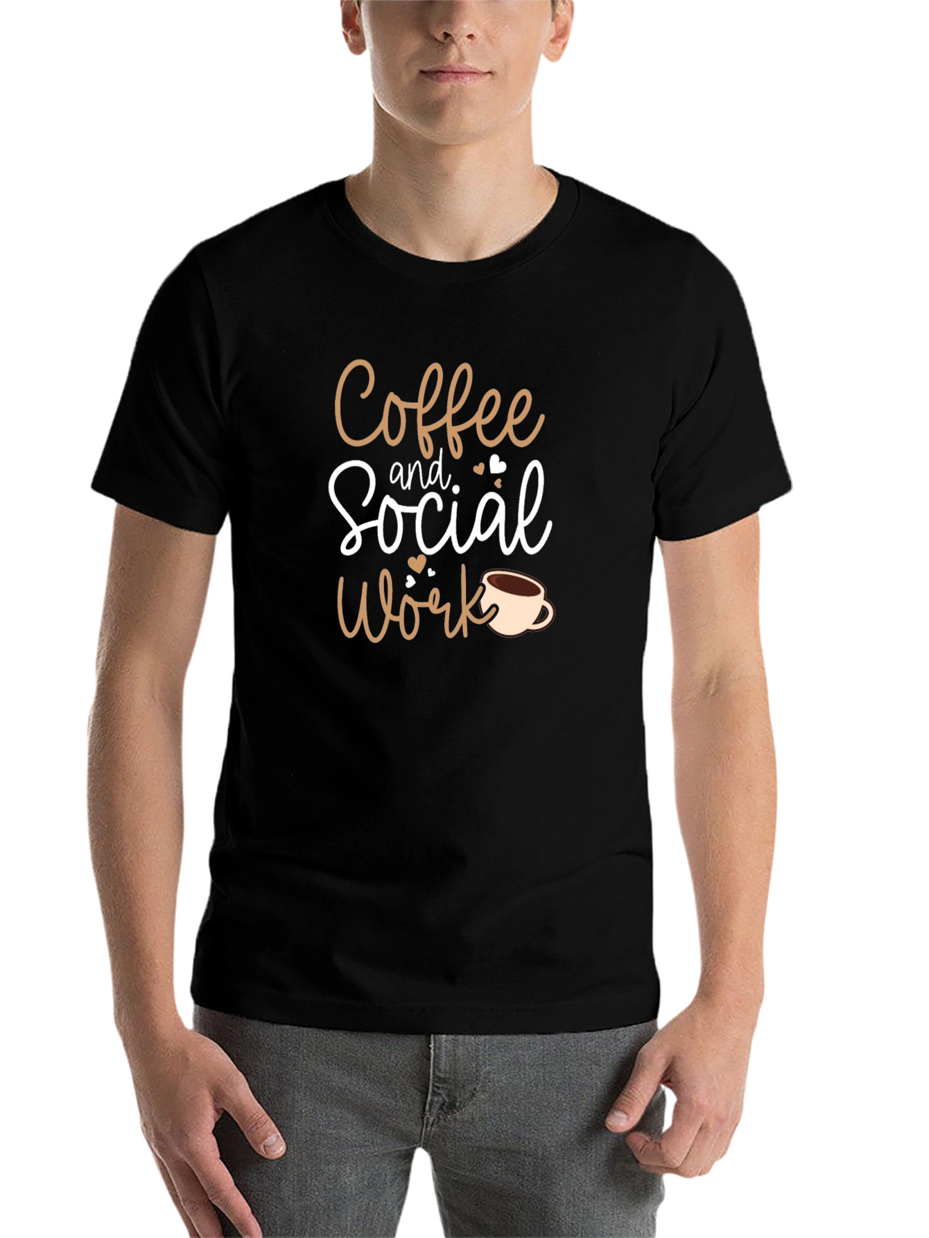 Black Coffee and Social Work Black T-Shirt view 7