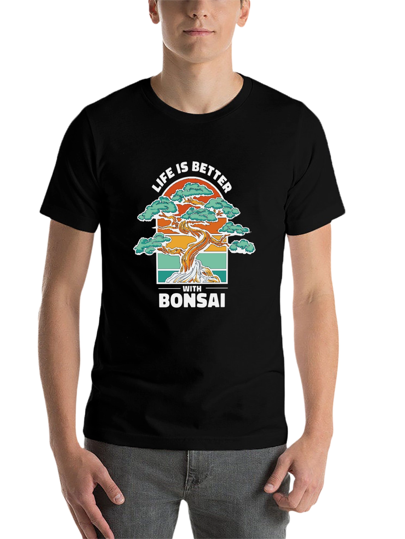 Black Life is Better with Bonsai Graphic T-Shirt view 7