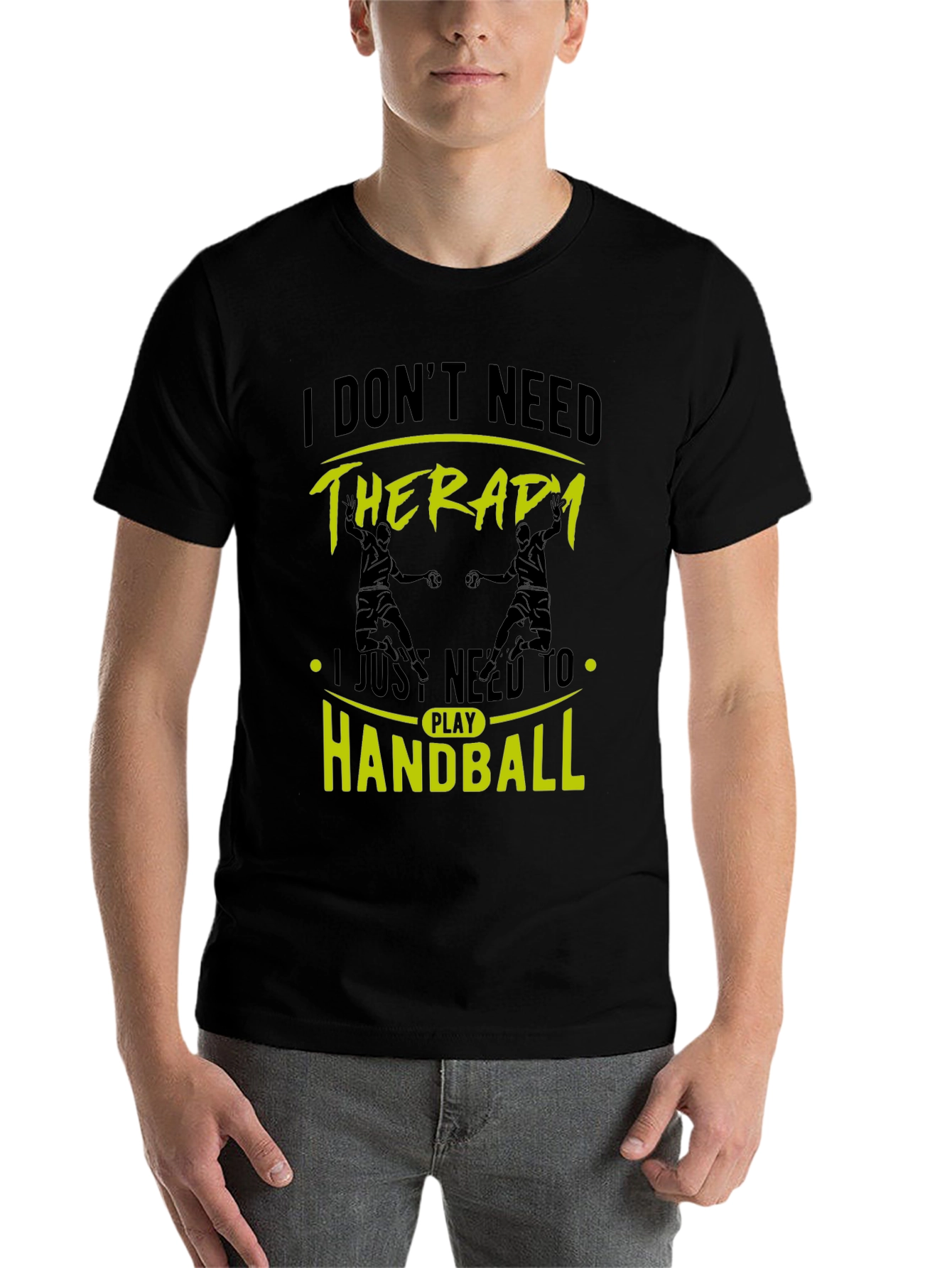 Black Handball Therapy Black T-Shirt view 7