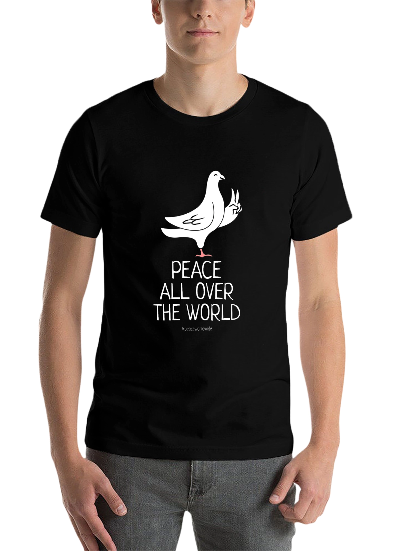Black Peace Dove Graphic Tee - All Over the World view 7