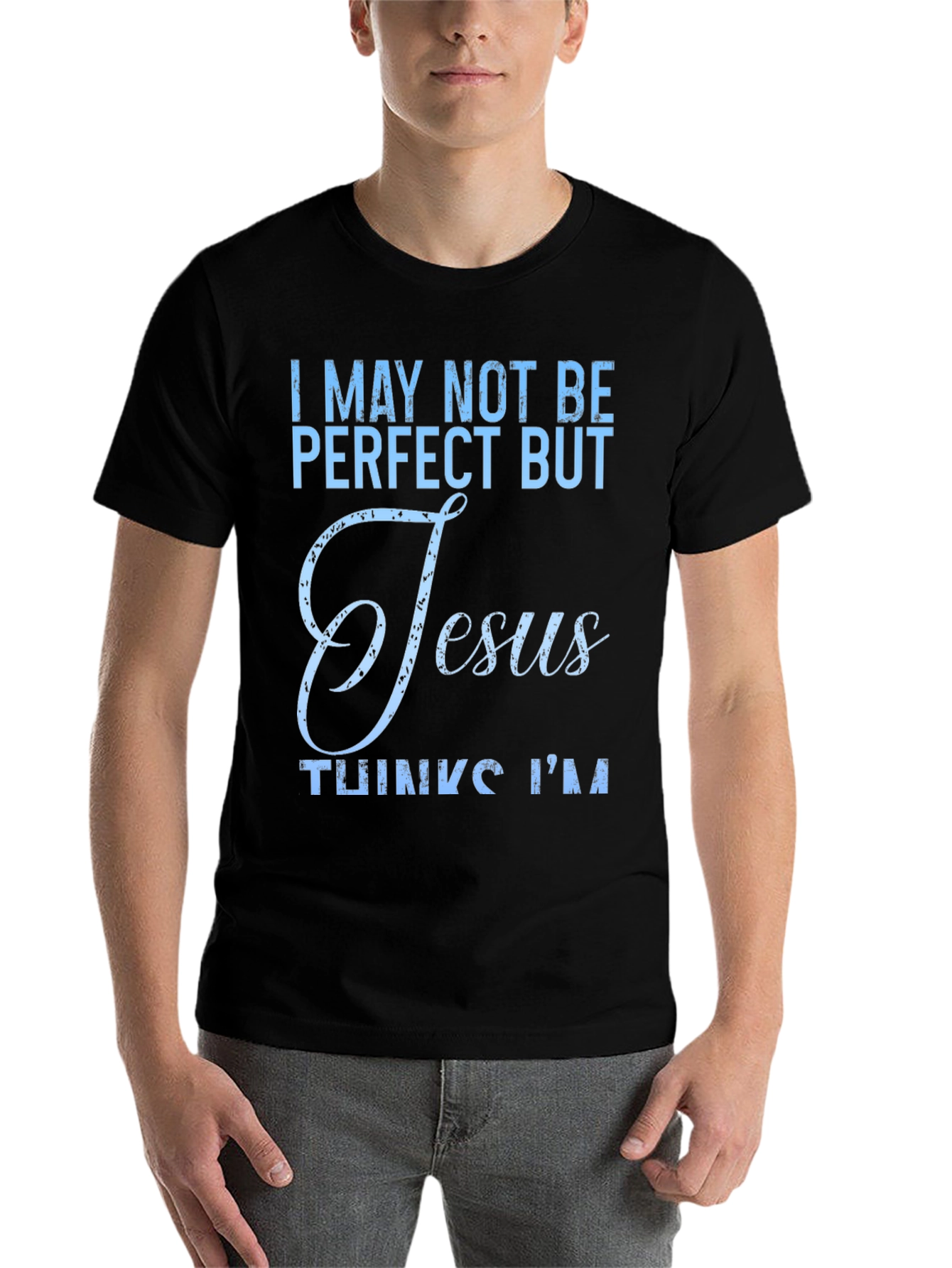 Black I May Not Be Perfect Jesus T-Shirt view 7