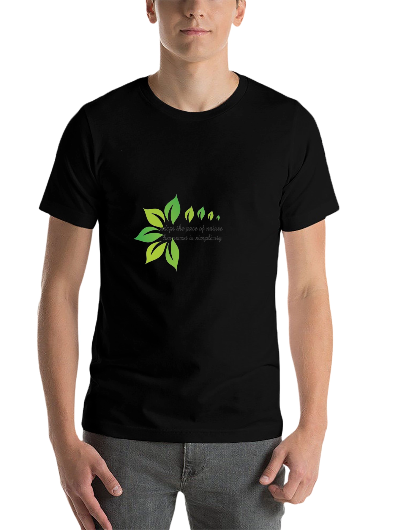 Nature Simplicity Graphic Black T-Shirt - 7