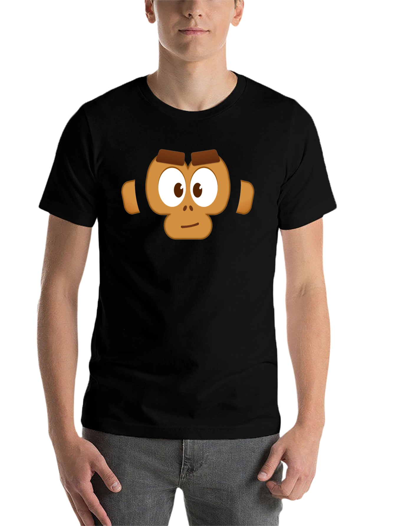 Black Monkey Face Graphic T-Shirt - Casual Black Tee view 7