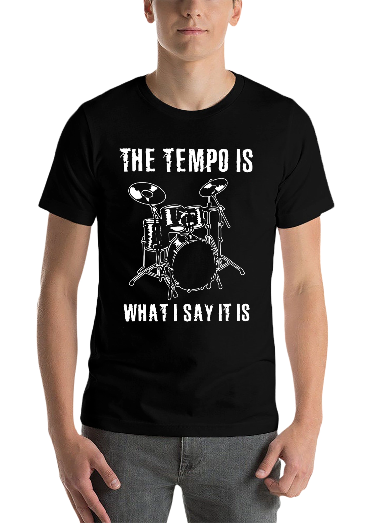 Black Drummer Tempo T-Shirt: Percussionist Funny Music Tee view 7