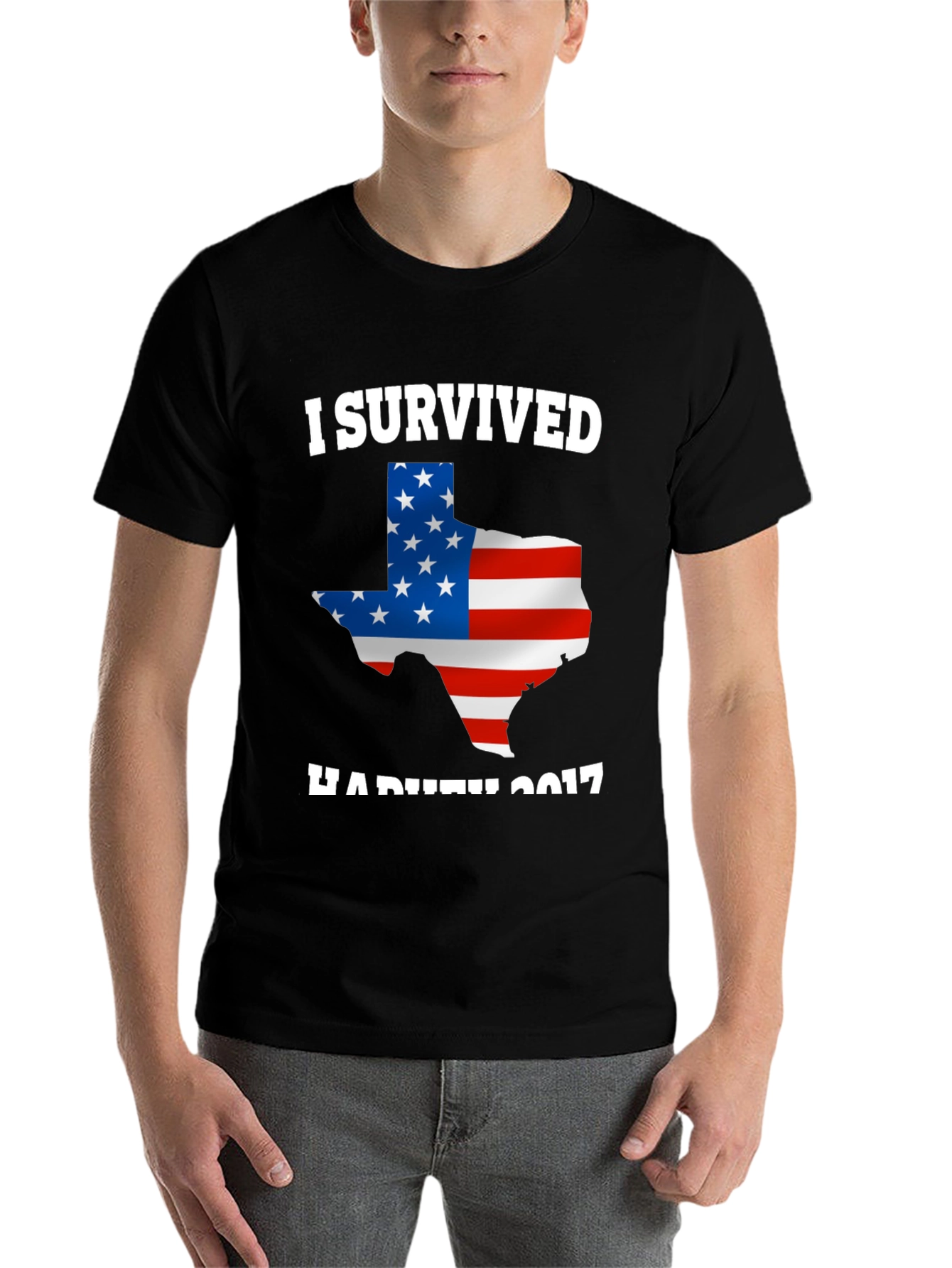 I Survived Hurricane Harvey 2017 Texas USA Flag T-Shirt - 7