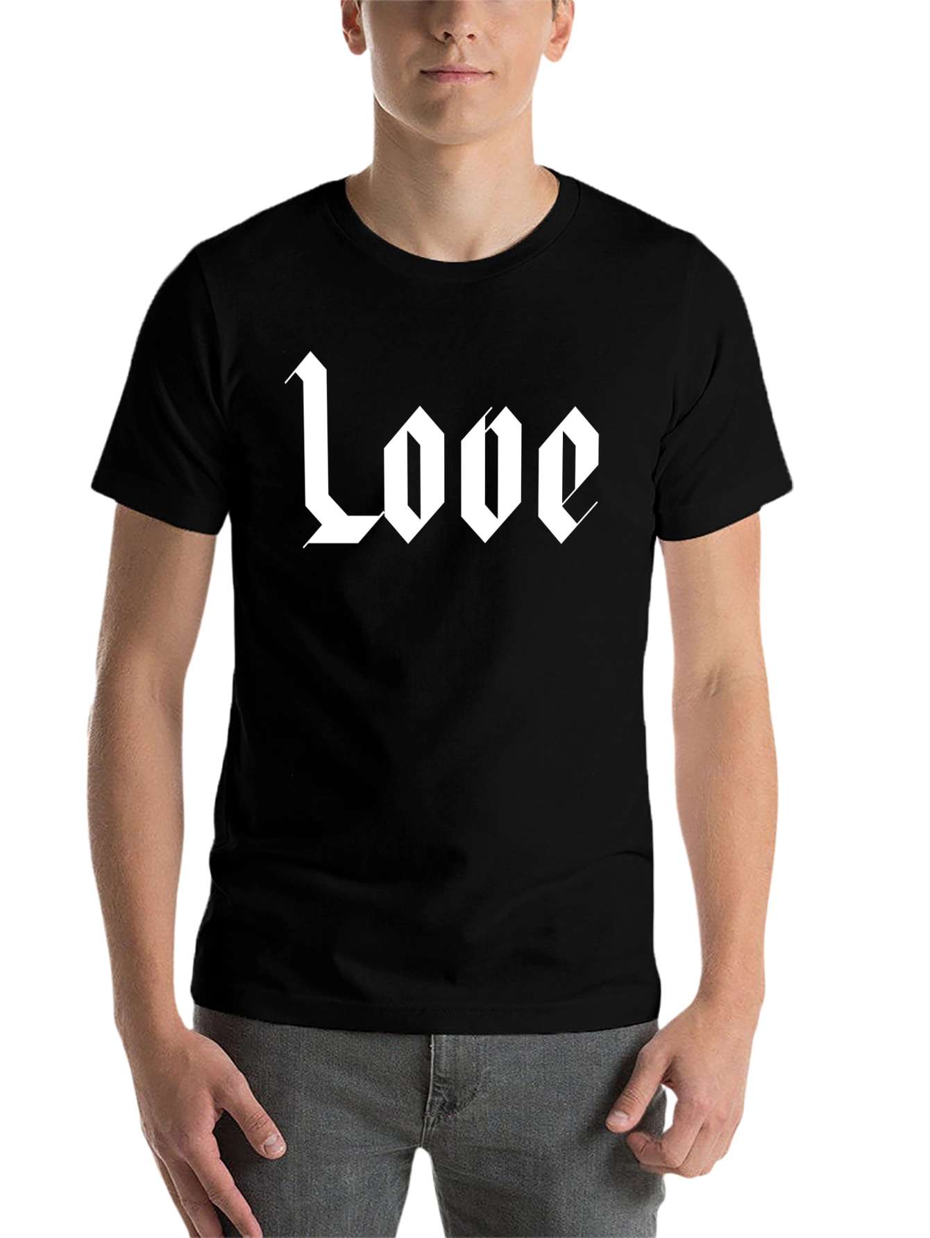 Black Gothic Love T-Shirt - Black Graphic Tee view 7