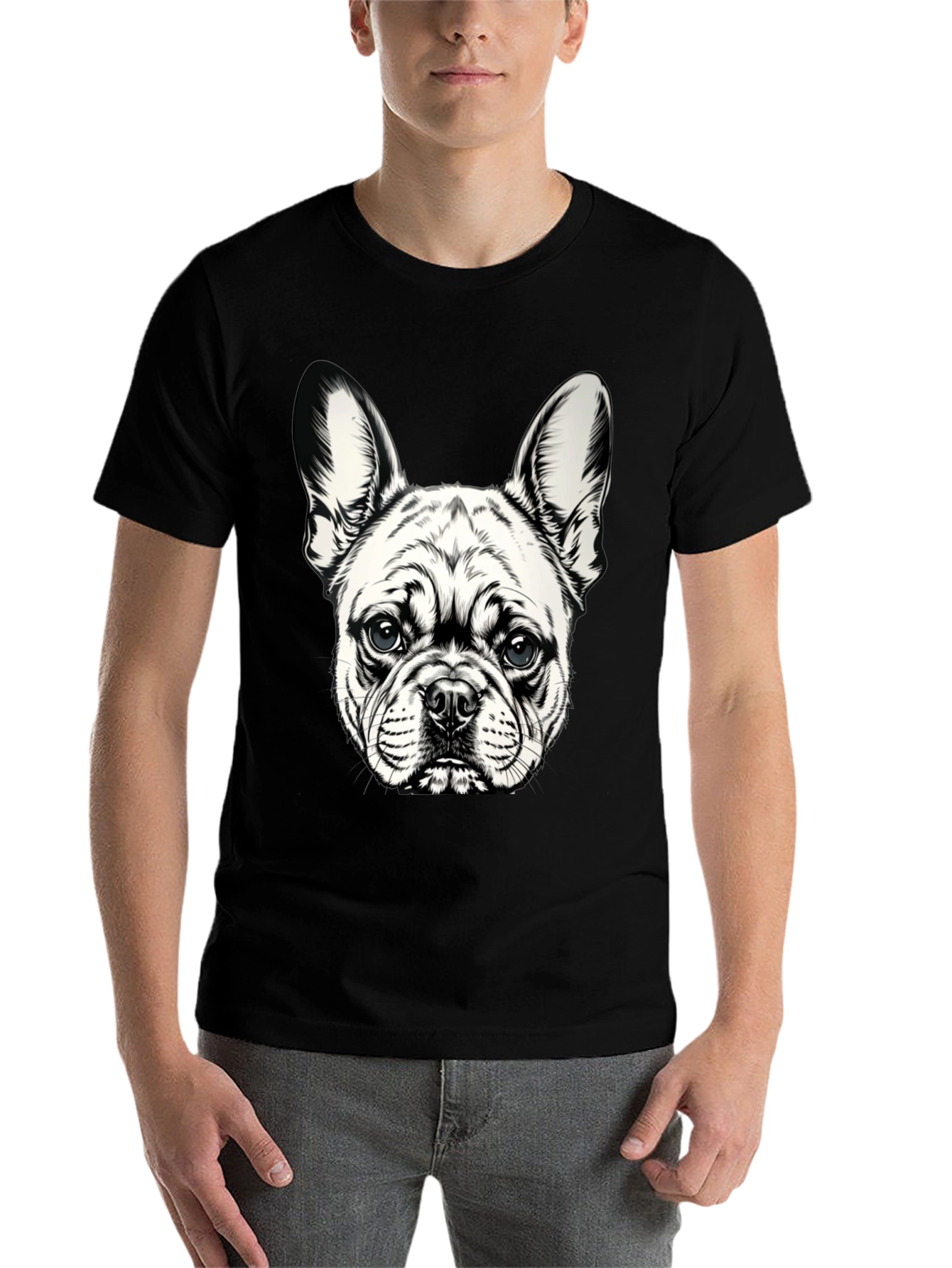 Black Dog Graphic T-Shirt - Black Cotton Blend view 7