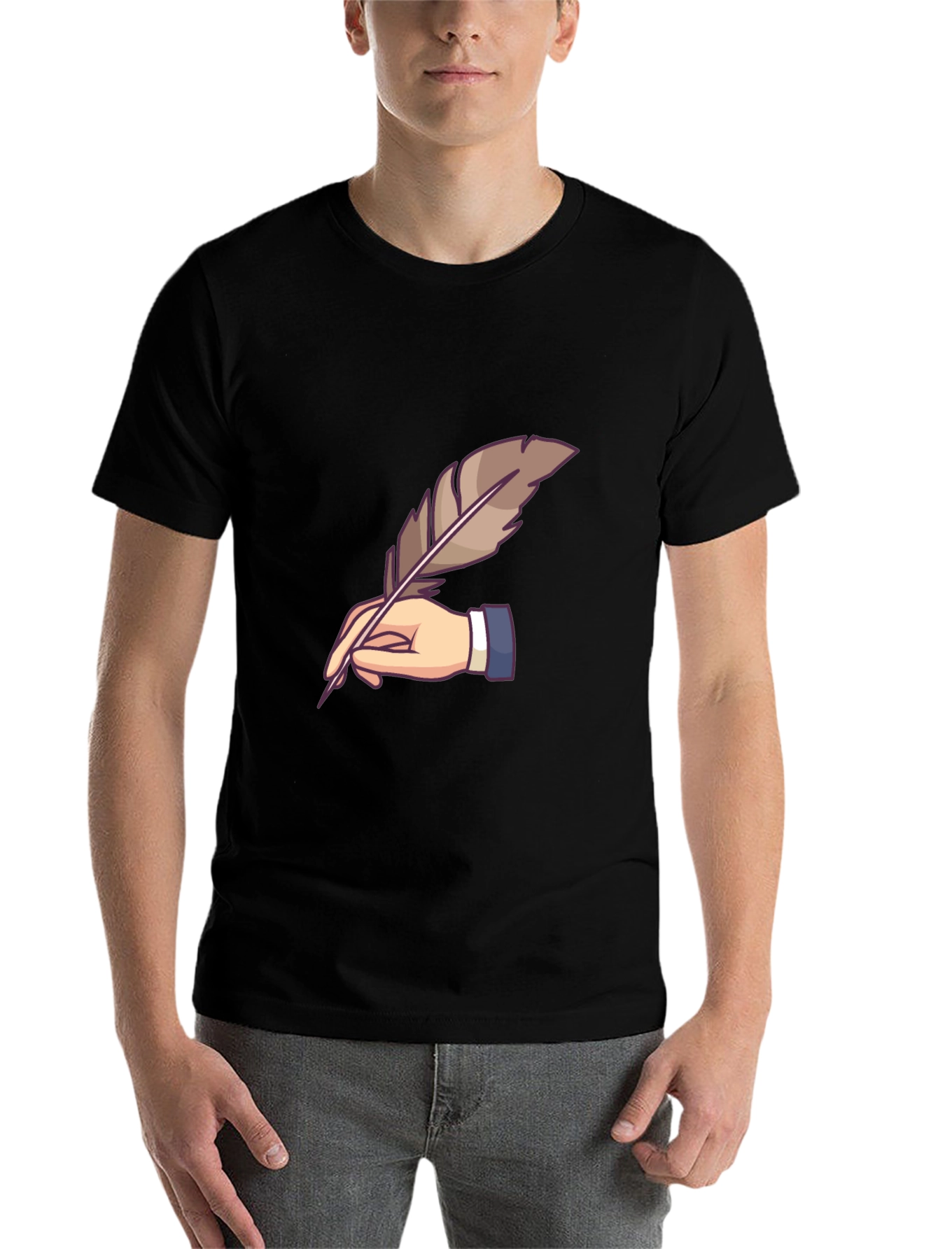 Black Quill Pen Writer Graphic Tee view 7