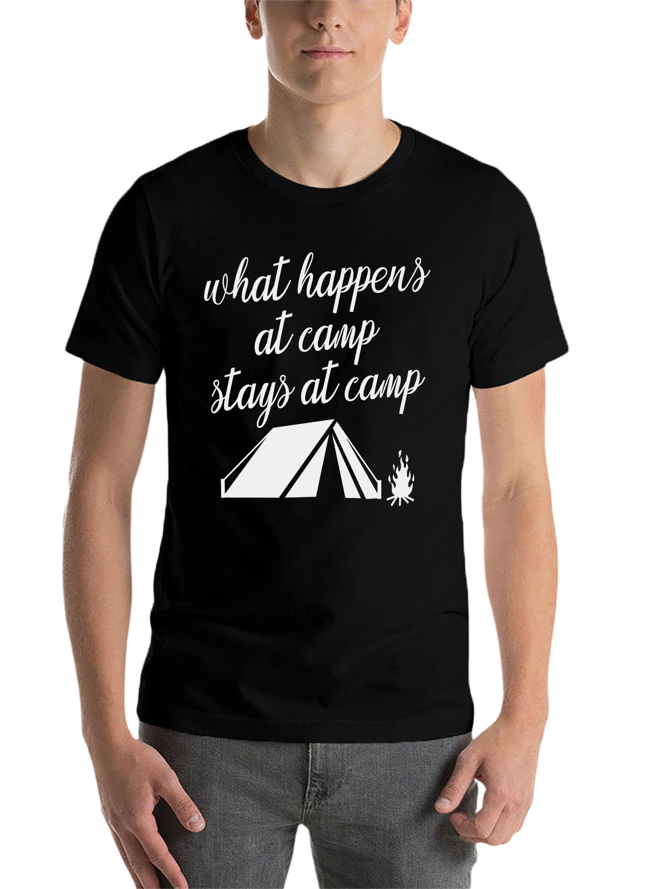 Black Camp Adventure T-Shirt - What Happens at Camp view 7