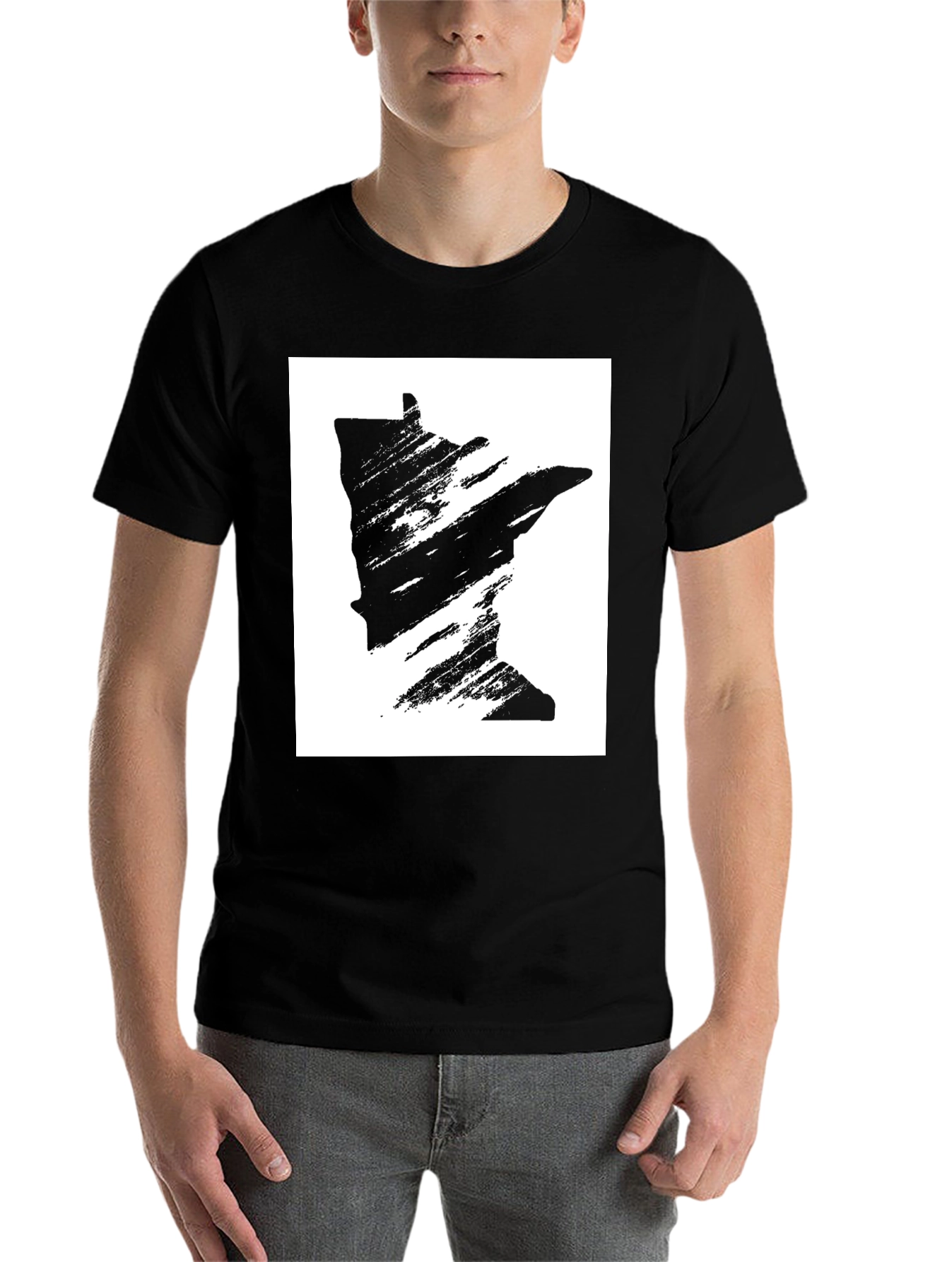 Black Minnesota State Graphic Black T-Shirt view 7