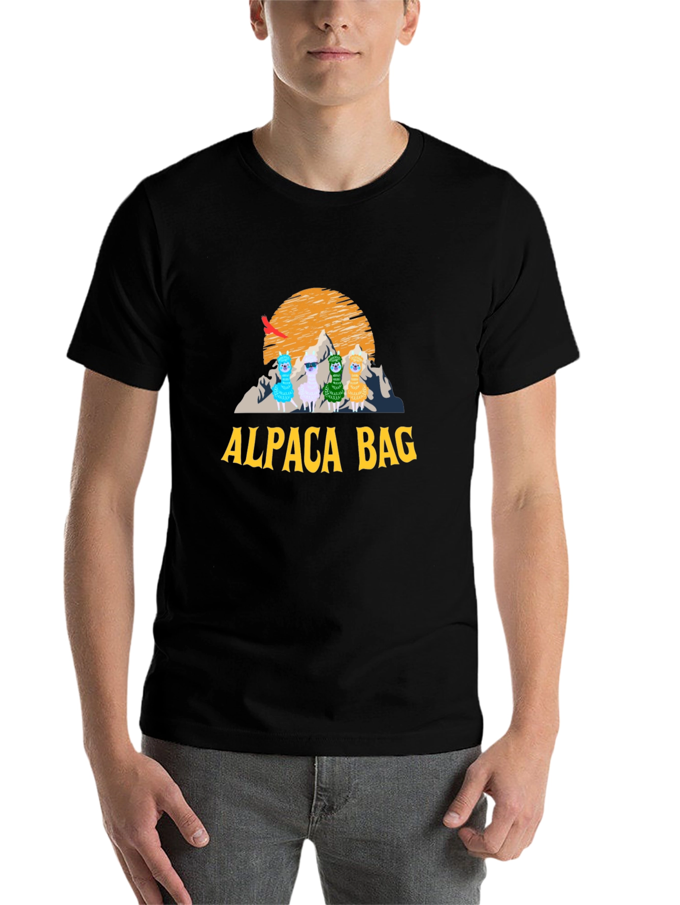 Black Alpaca Bag Graphic T-Shirt - Stylish Cotton Tee view 7