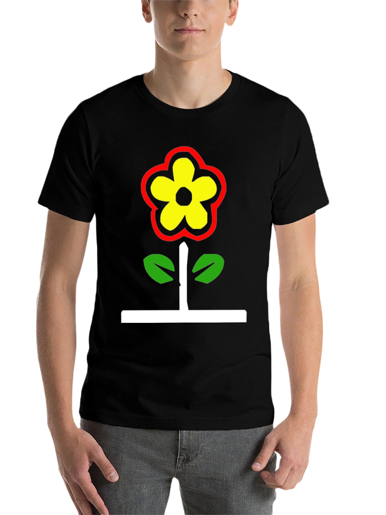 Black Retro Flower Graphic Tee - Black view 7