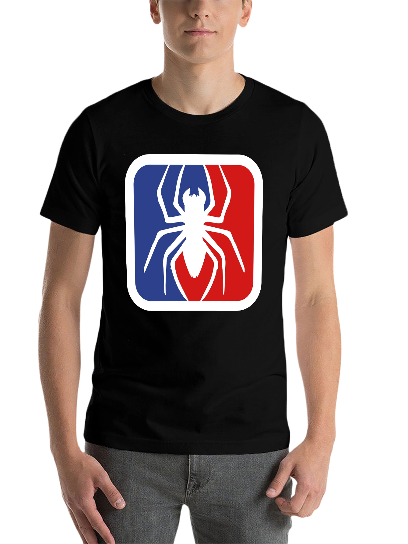 Black Spider Graphic Tee - Black Cotton Blend T-Shirt view 7
