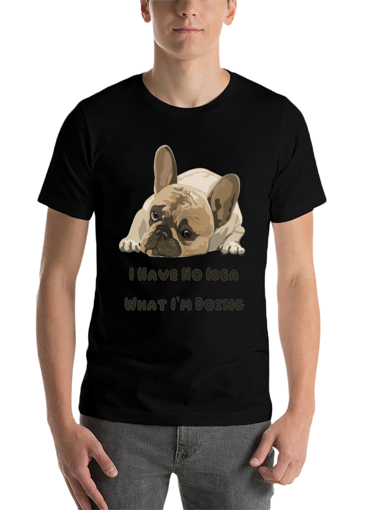 Black Funny Dog Graphic Tee - "No Idea What I'm Doing" view 7