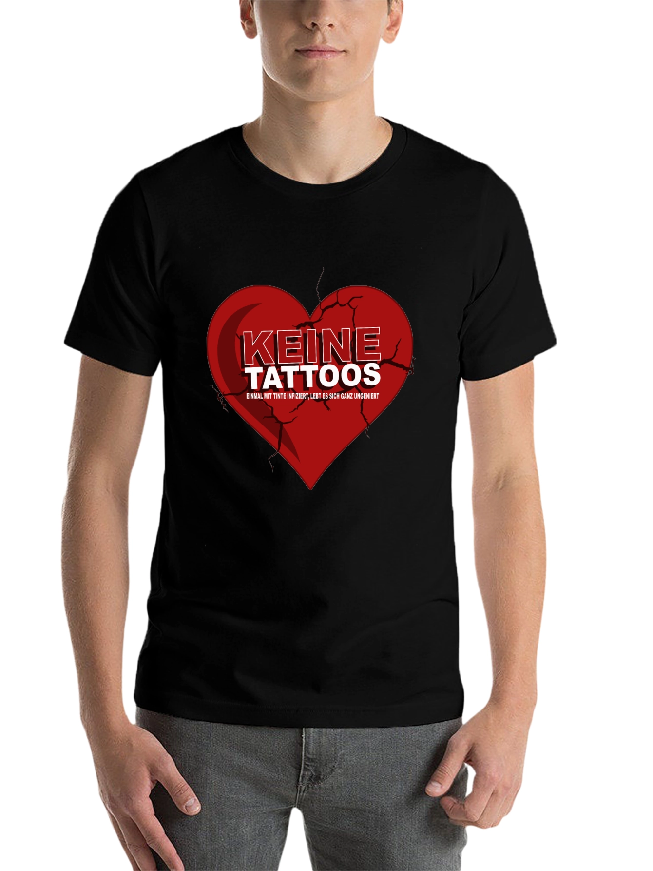 Black Keine Tattoos Graphic Tee - Black view 7