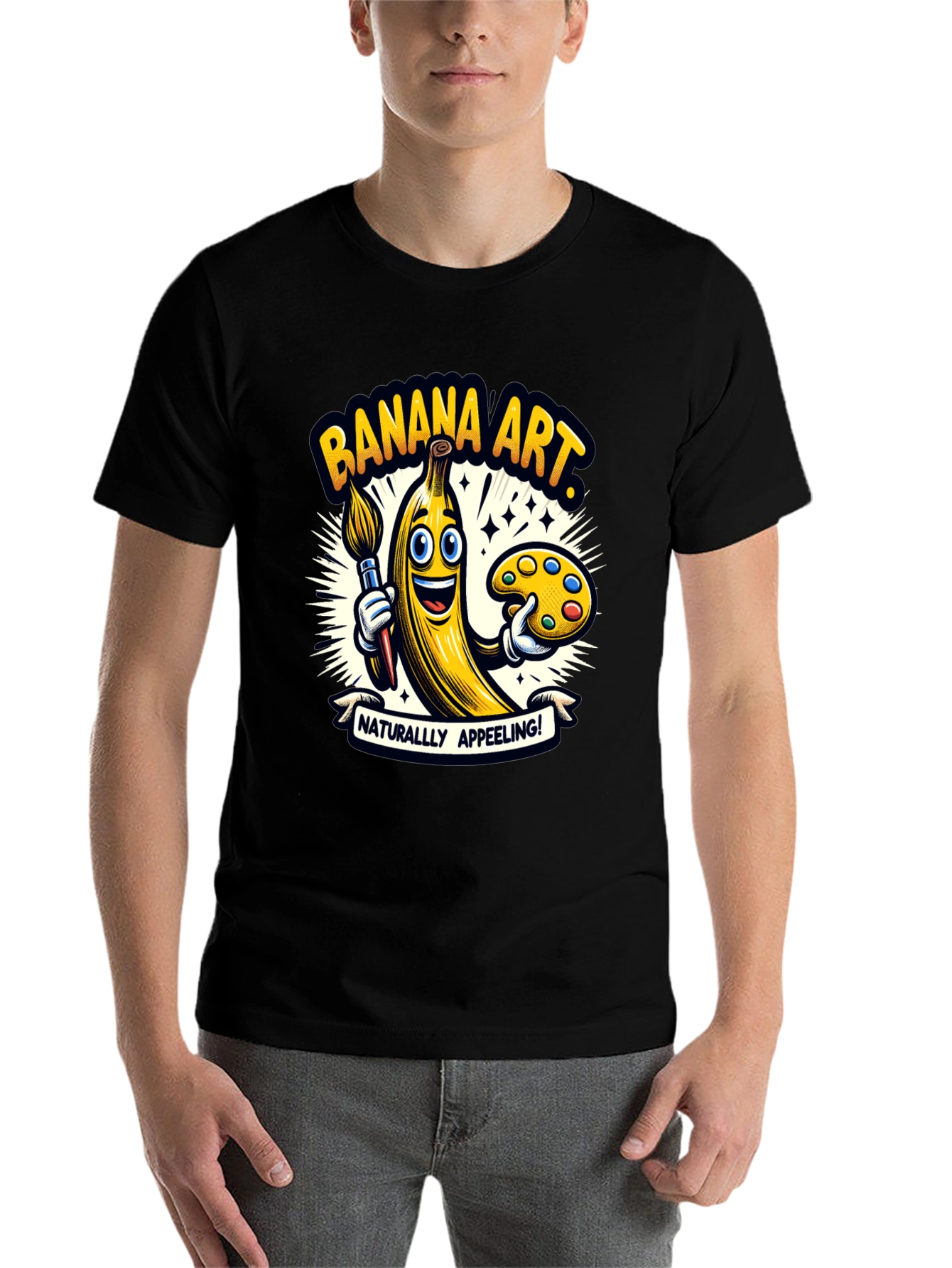 Black Banana Art T-Shirt - Naturally Appeeling Tee! view 7
