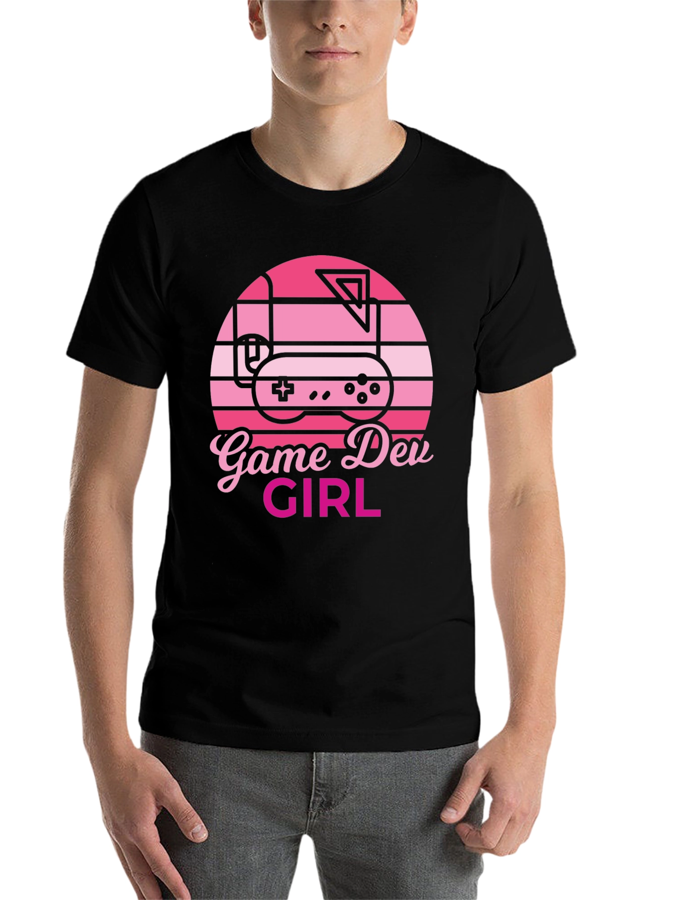 Black Game Dev Girl Retro Style T-Shirt view 7