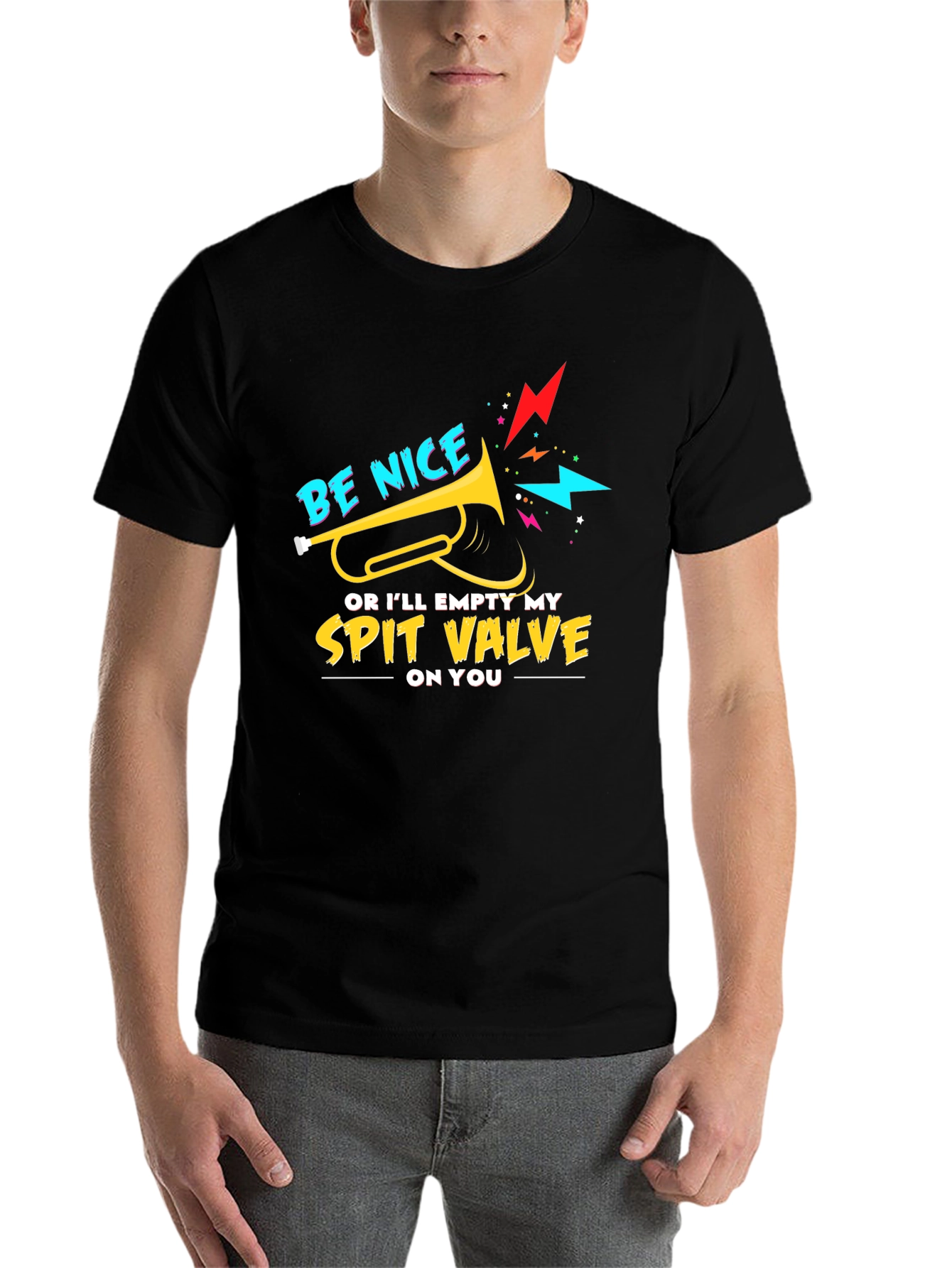 Black Be Nice Spit Valve Graphic Tee view 7