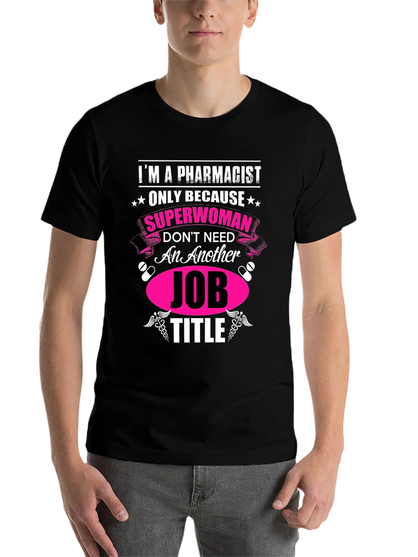 Black Pharmacist Superwoman Novelty Graphic Tee view 7