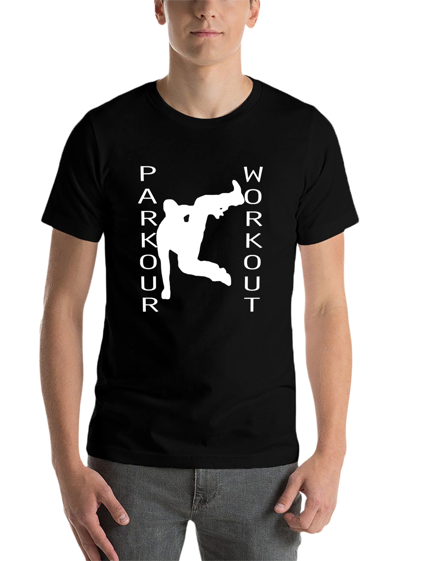 Parkour Workout Graphic Tee - Black Athletic T-Shirt - 7