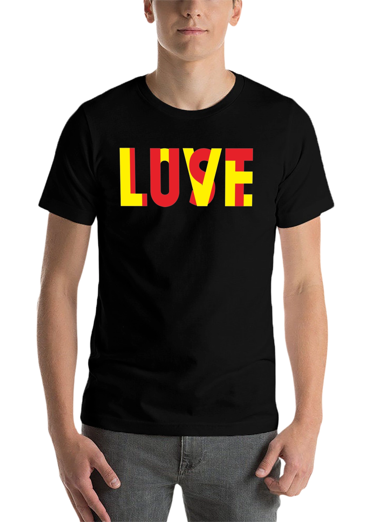 Black LOVE Graphic Tee - Black Casual T-Shirt view 7