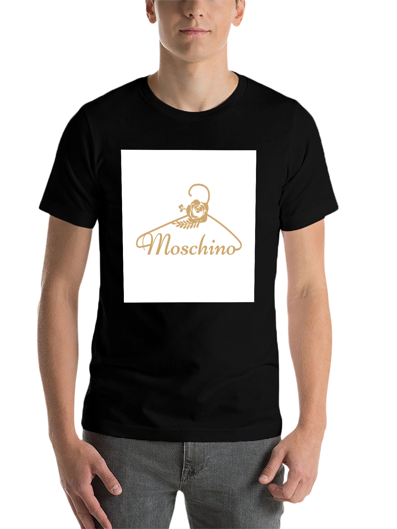 Black Moschino Hanger Graphic Tee - Stylish Casual Wear view 7