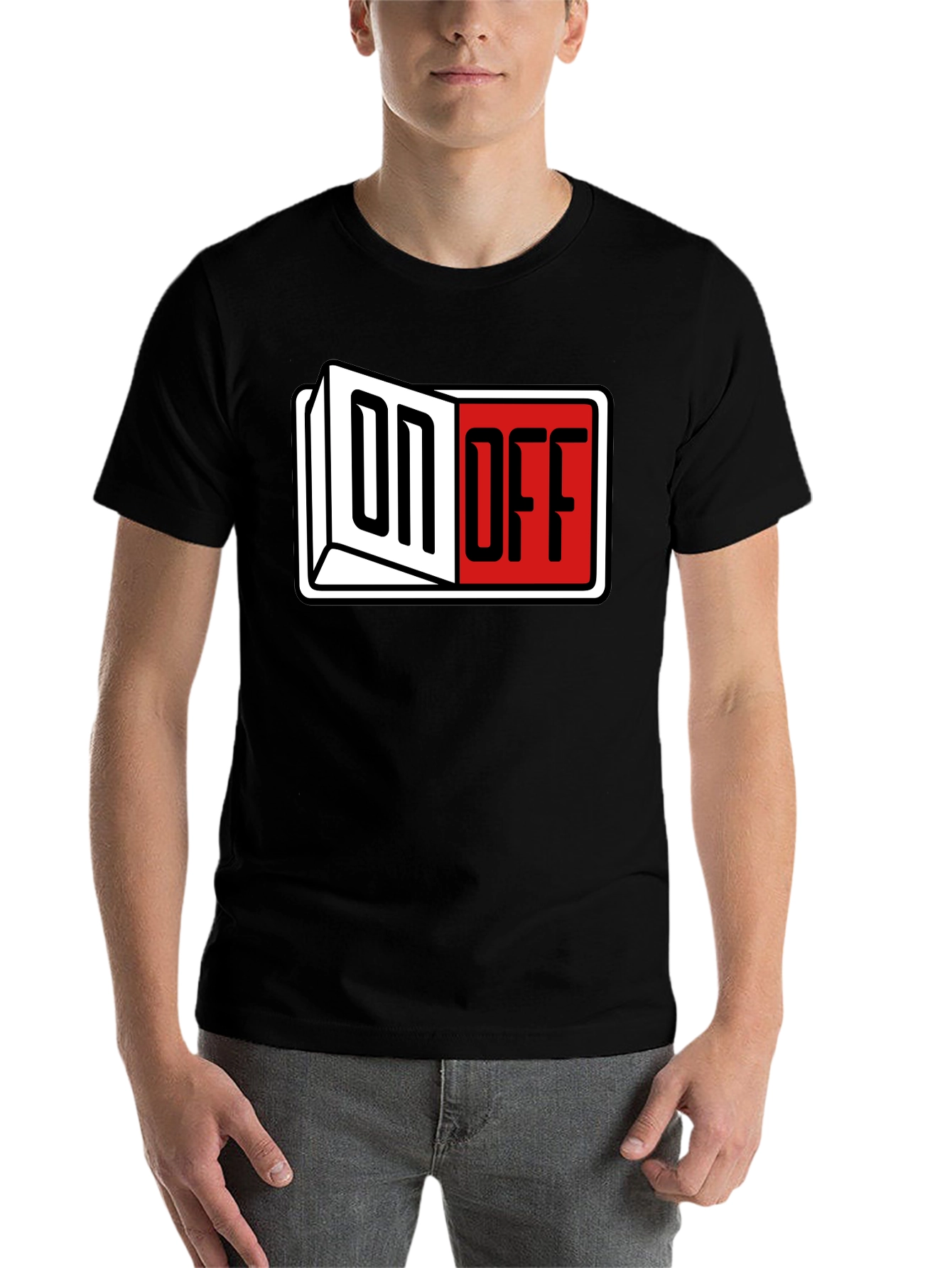 Black On Off Graphic T-Shirt view 7