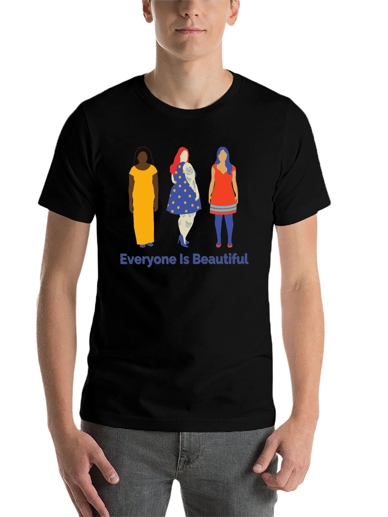 Black Everyone Is Beautiful Graphic Tee view 7
