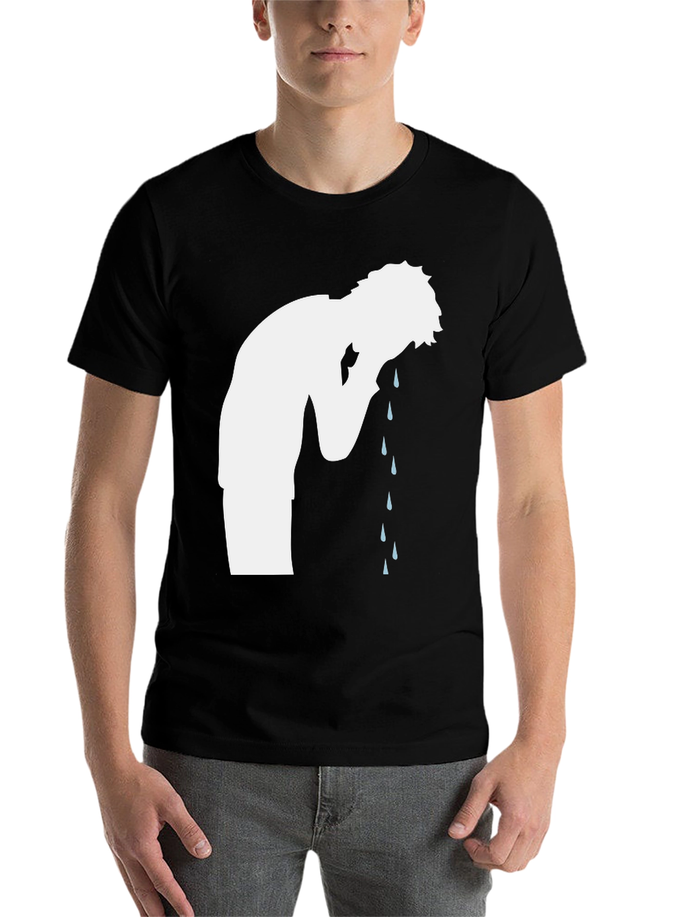 Black Emotional Graphic T-Shirt - Black, Casual Wear view 7