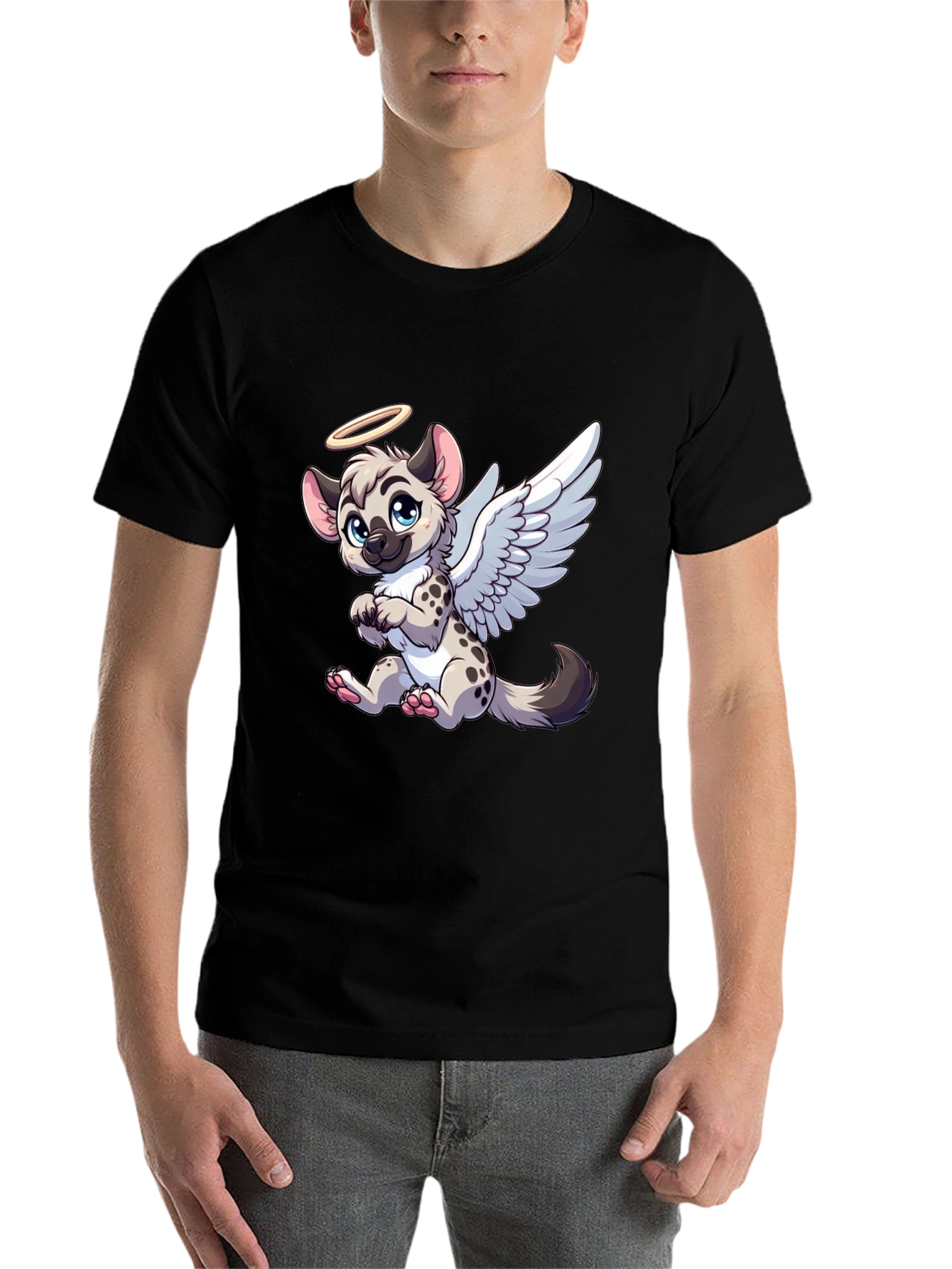 Black Angel Hyena Graphic Tee - Black Comfort Fit Shirt view 7