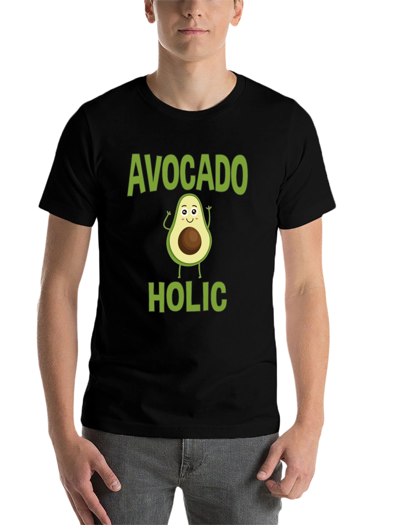 Black Avocado-holic Graphic Tee - Black Cotton T-Shirt view 7