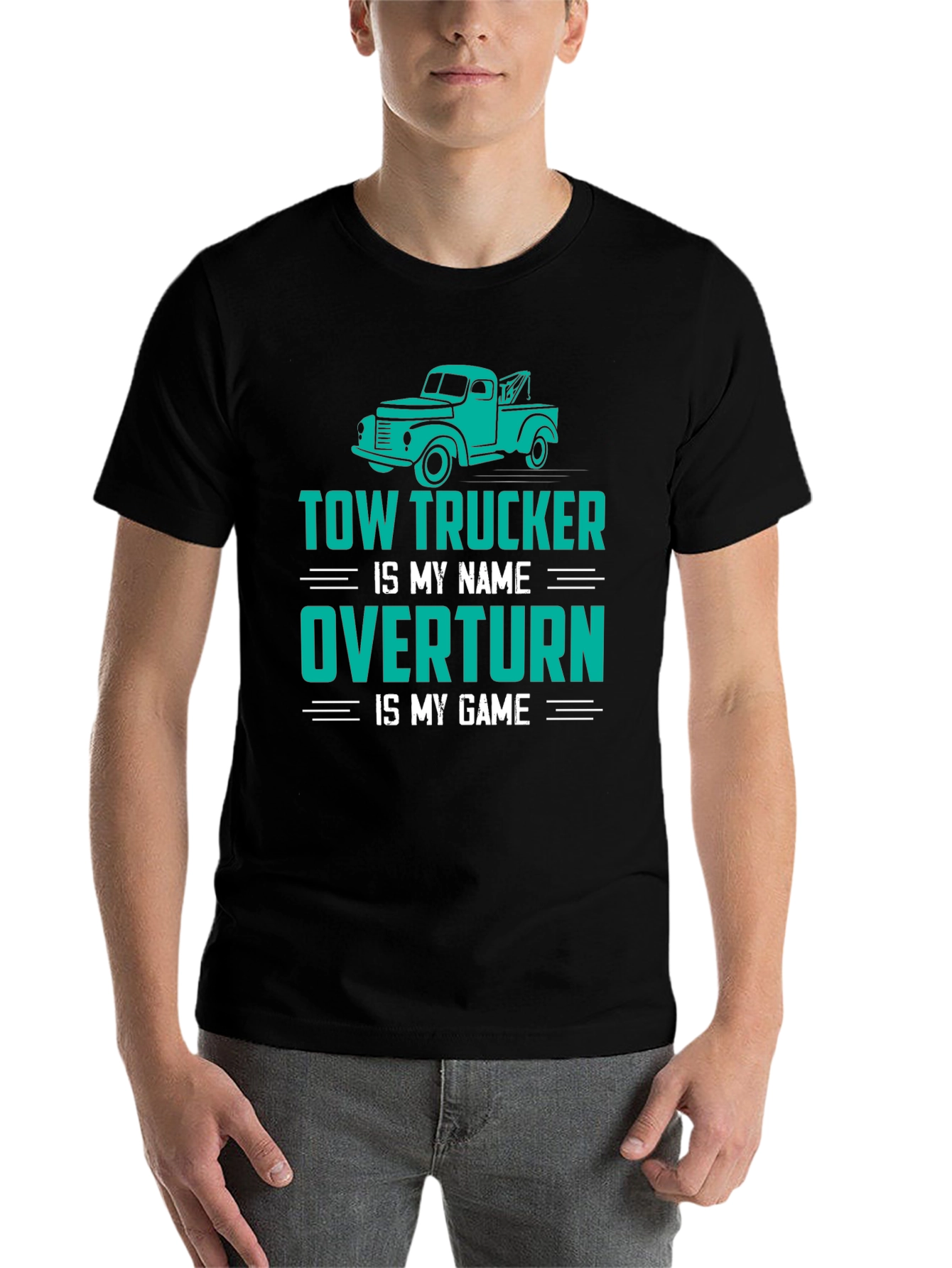 Black Tow Trucker Tee - Overtturn is My Game view 7