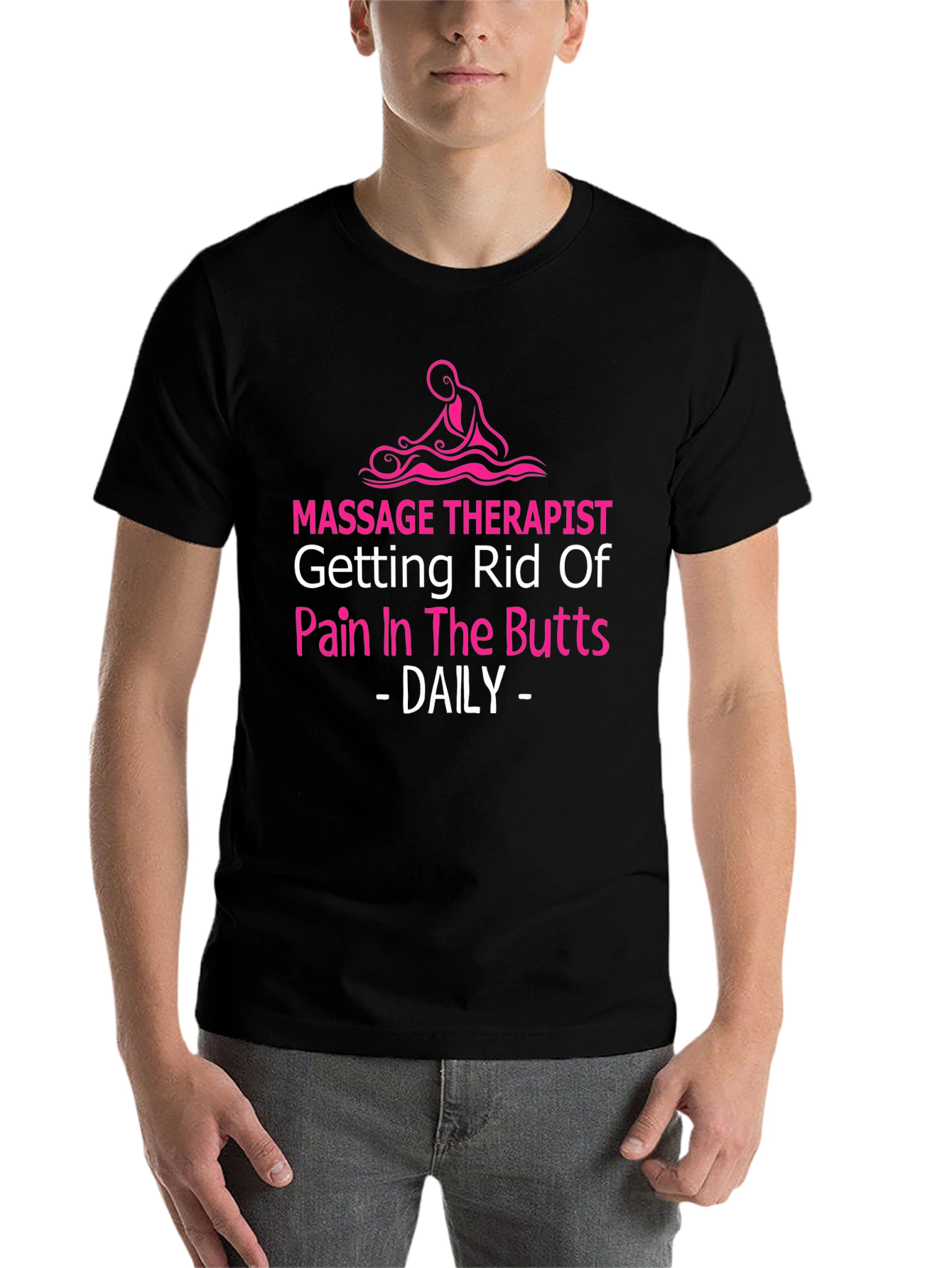 Black Massage Therapist Funny Graphic Tee view 7