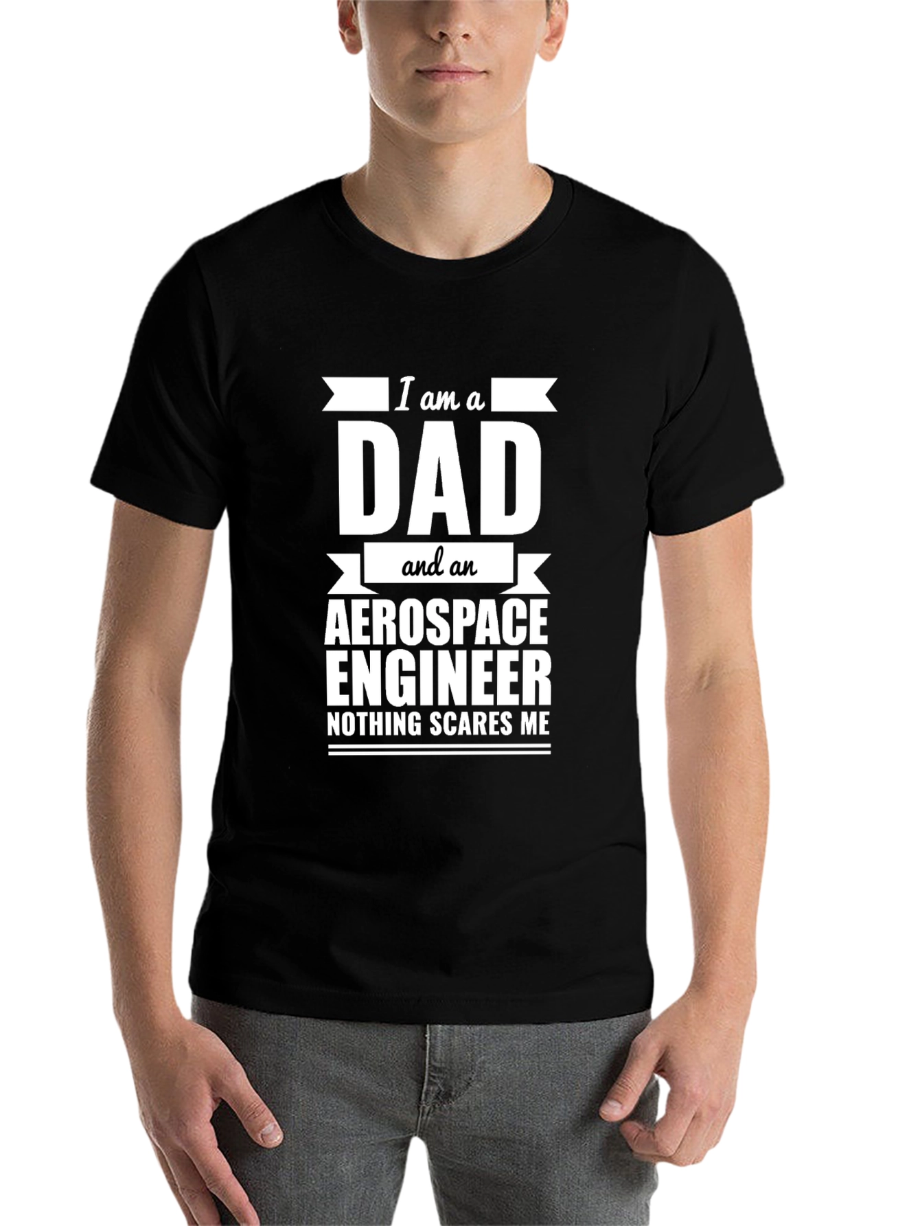 Black Dad Aerospace Engineer T-Shirt - Nothing Scares Me! view 7