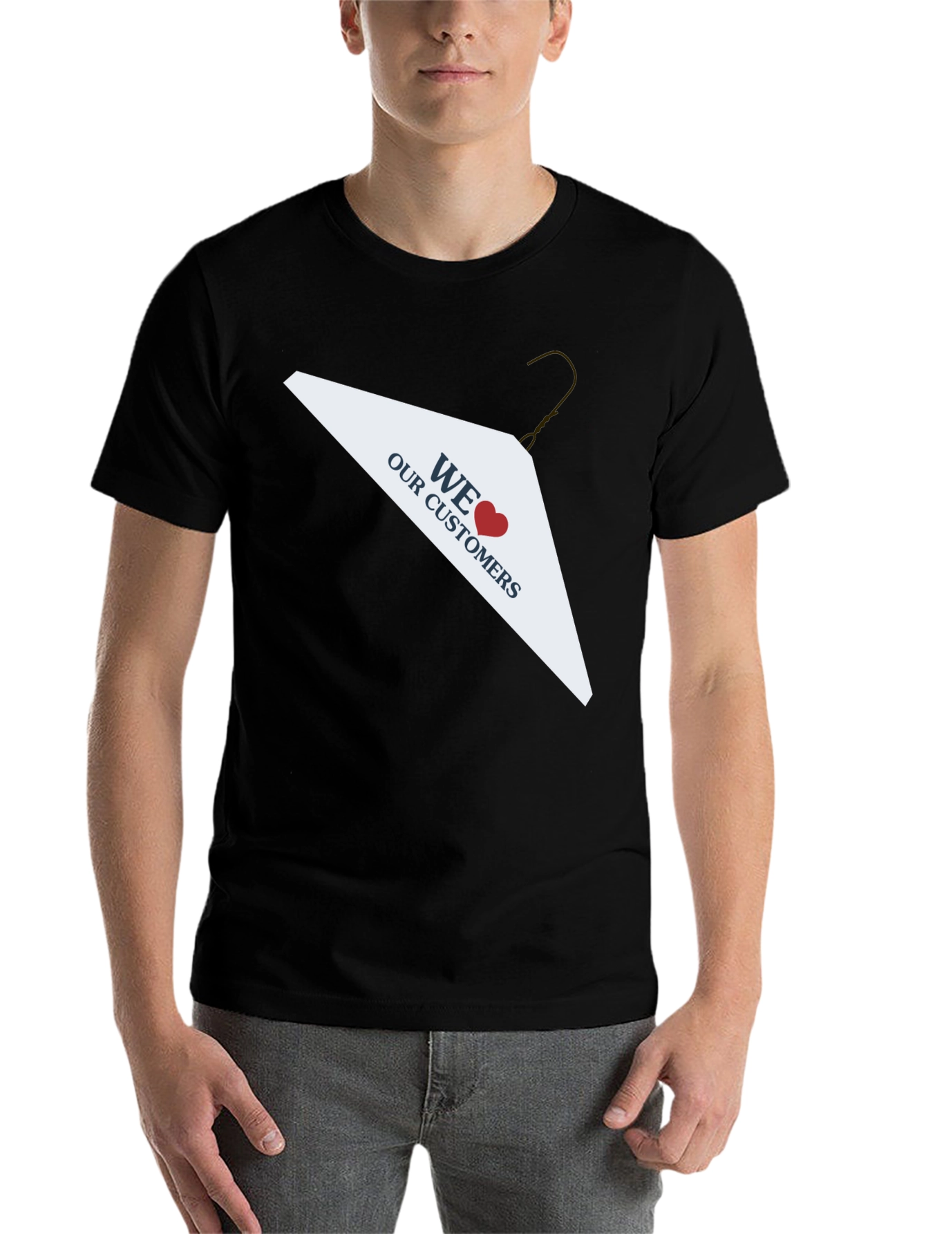 Black We Love Our Customers T-Shirt view 7