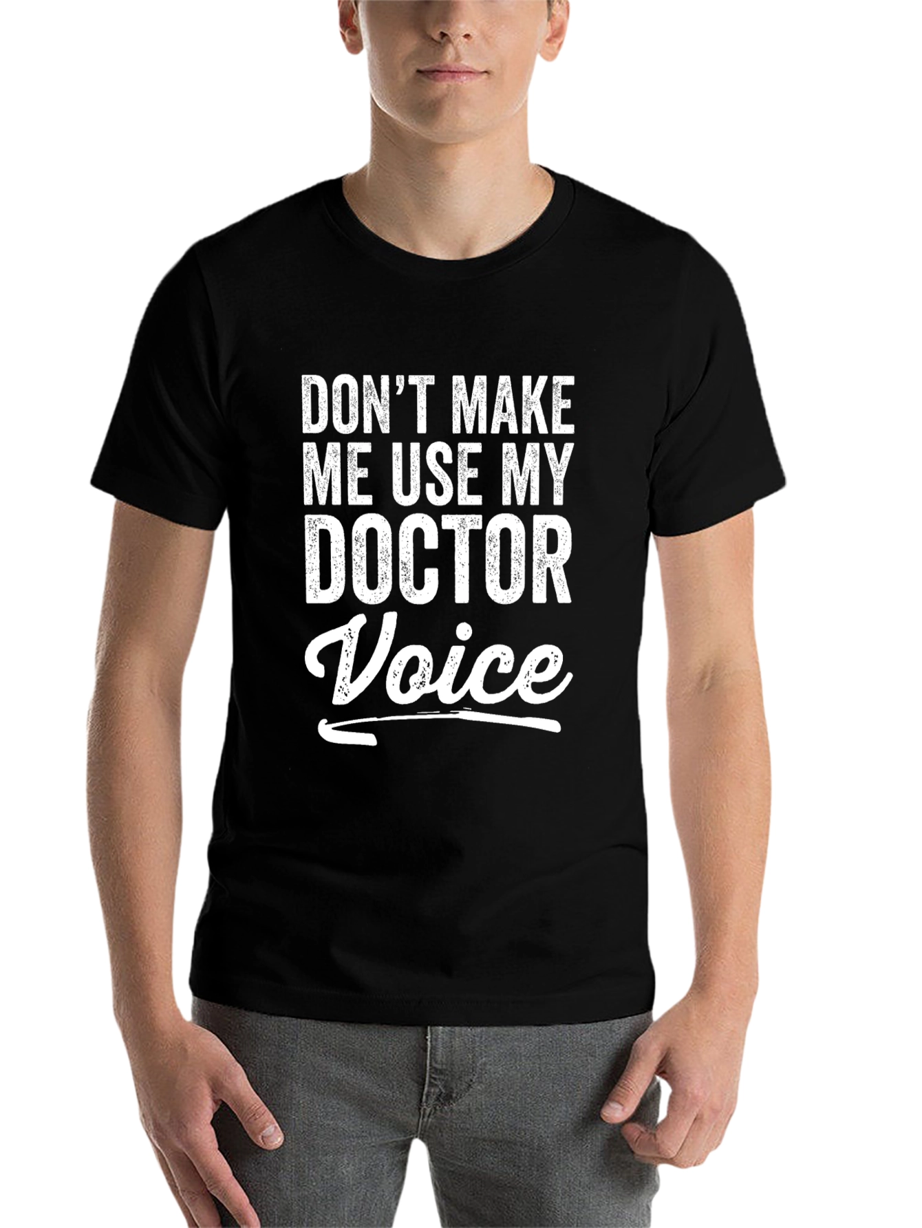 Black Doctor Voice T-Shirt - Funny Medical Humor Tee view 7