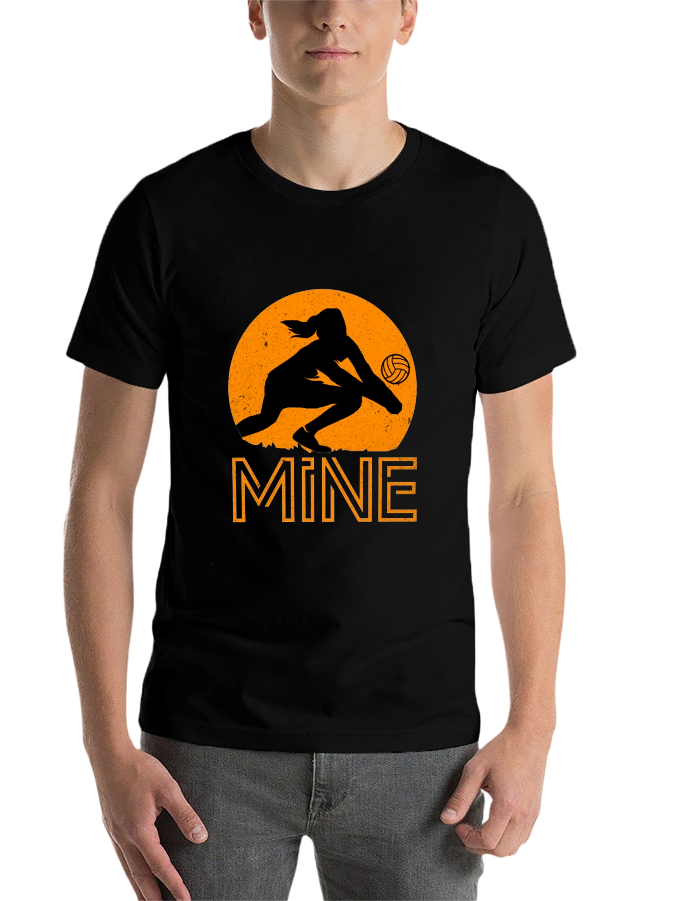 Volleyball Mine T-Shirt - Black Graphic Tee - 7