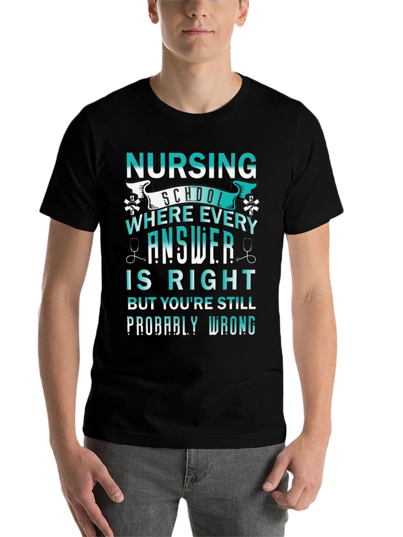 Black Nursing School: Every Answer Is Right Tee view 7