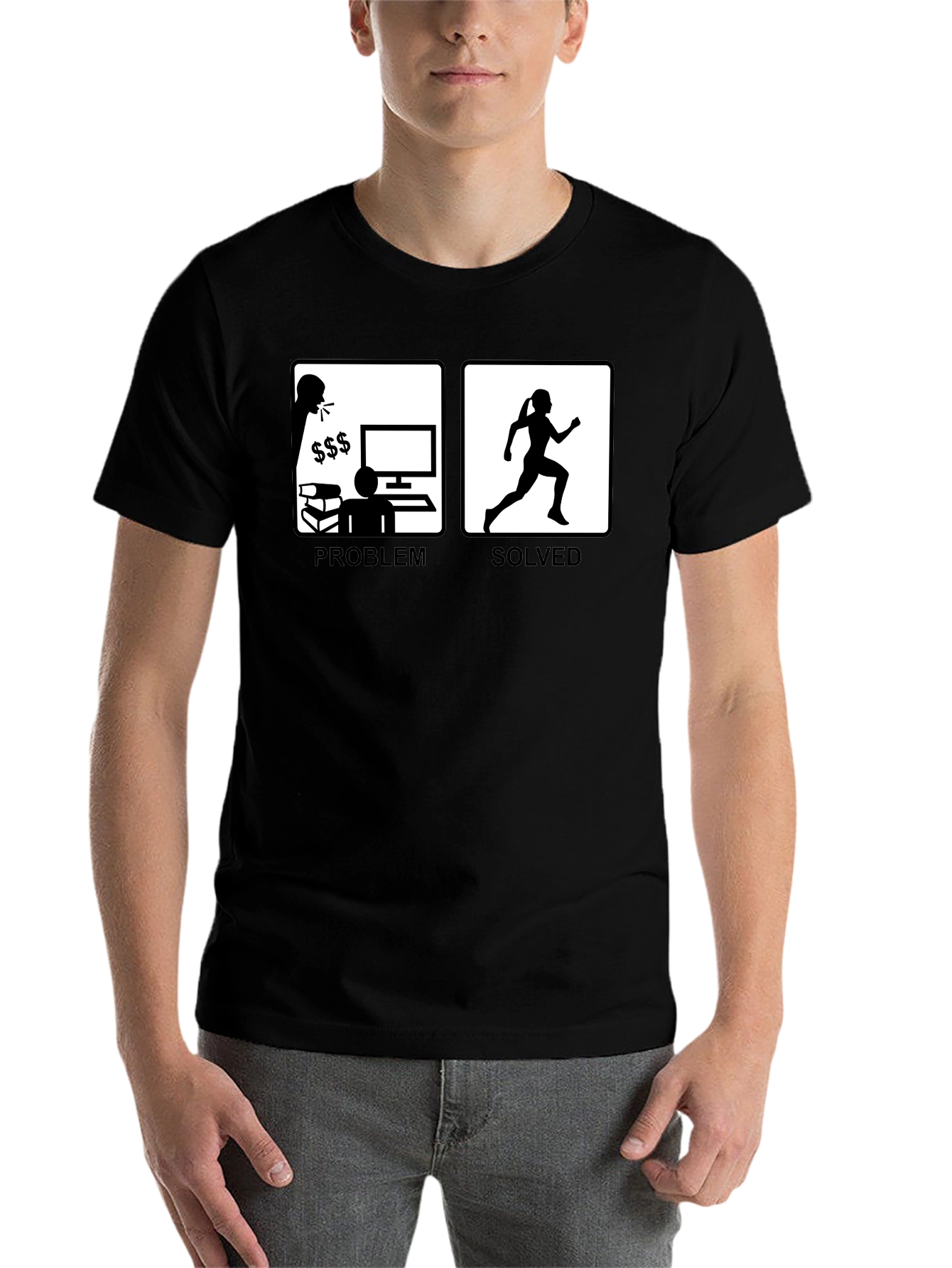 Black Problem Solved Running T-Shirt view 7