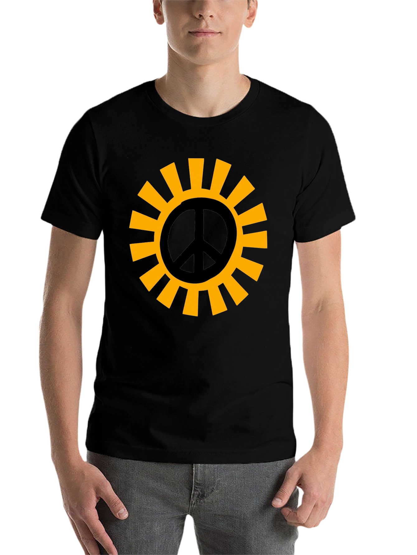 Black Peace Sun Graphic T-Shirt view 7
