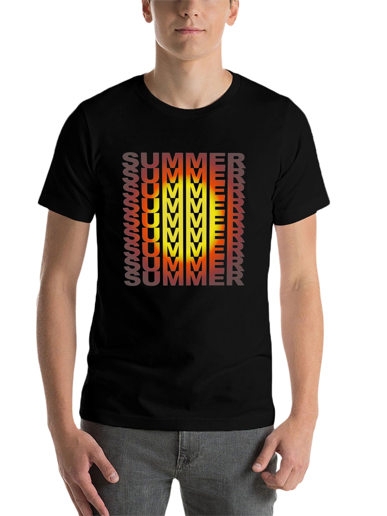 Black Summer Gradient Graphic Tee view 7