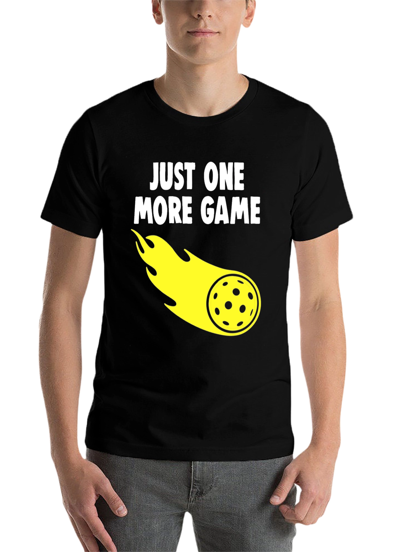 Black Just One More Game Pickleball T-Shirt view 7