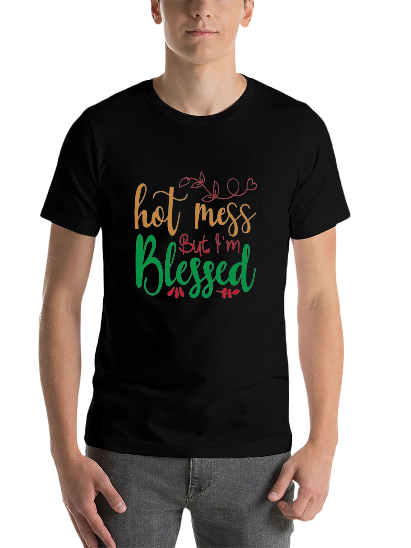 Black Hot Mess But I'm Blessed T-Shirt view 7