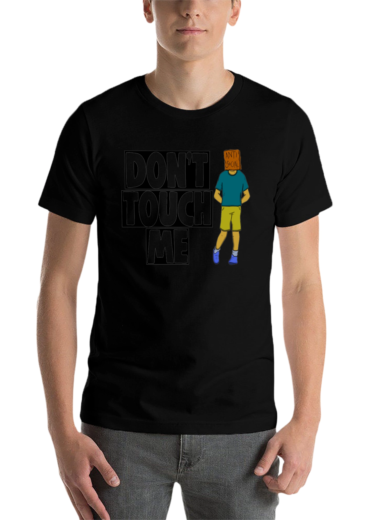 Black Don't Touch Me Anti Social T-Shirt view 7