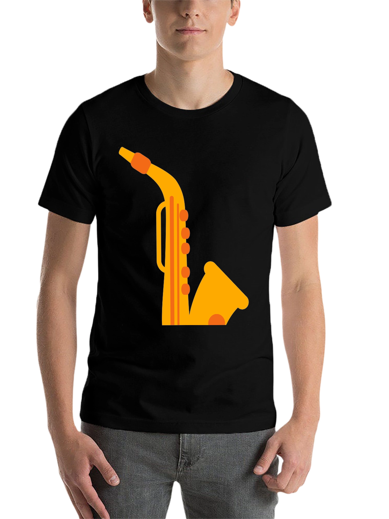 Black Black Saxophone Graphic Tee view 7