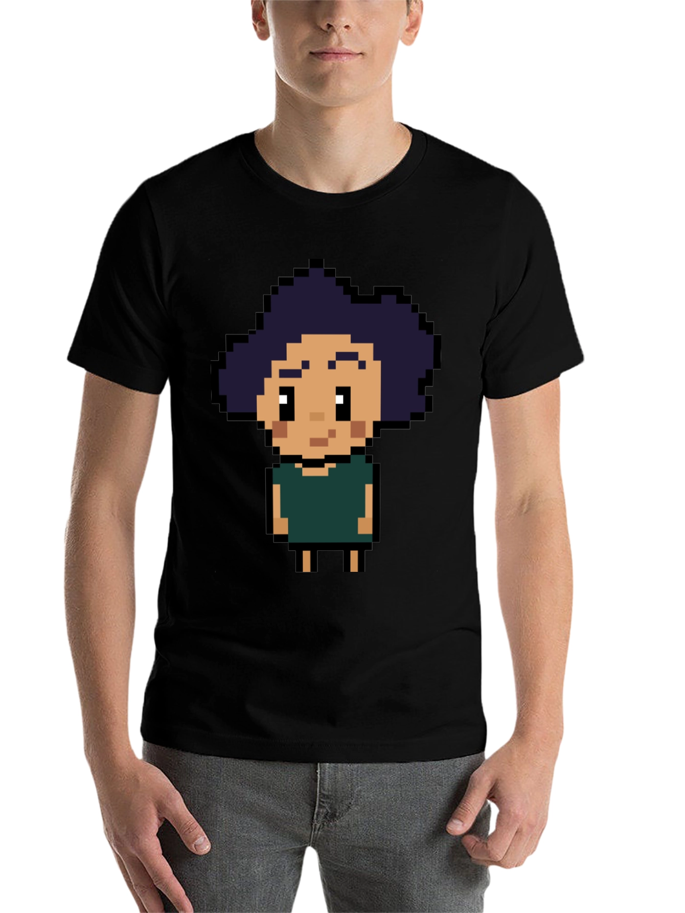 Black Pixel Art T-Shirt - Retro Gaming Style view 7