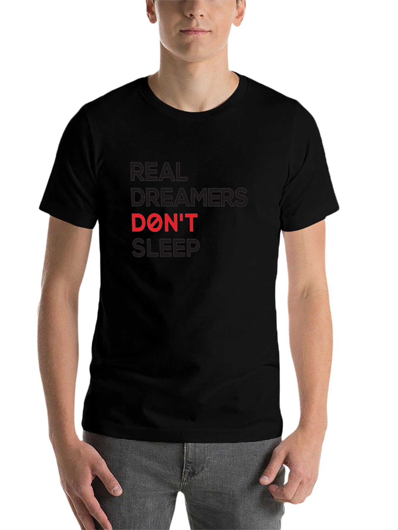 Black Real Dreamers Don't Sleep Graphic Tee view 7
