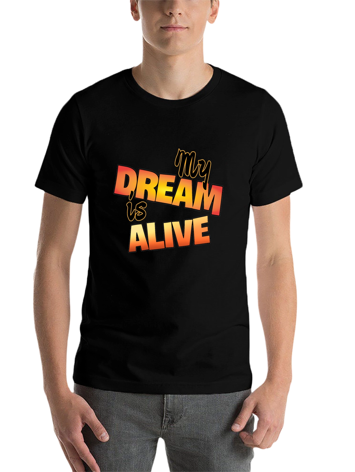Black My Dream is Alive Graphic Tee - Stylish Black T-Shirt view 7