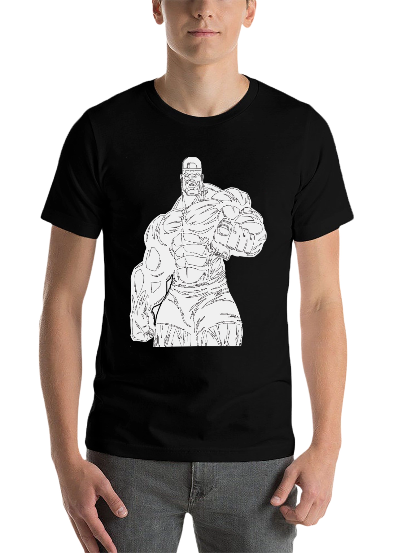 Black Hulk Graphic Tee - Black Cotton T-Shirt view 7